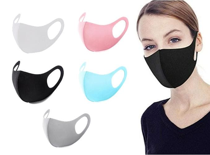 [2-PACK Tvättbar Mask Munskydd Ansiktsmask Svart