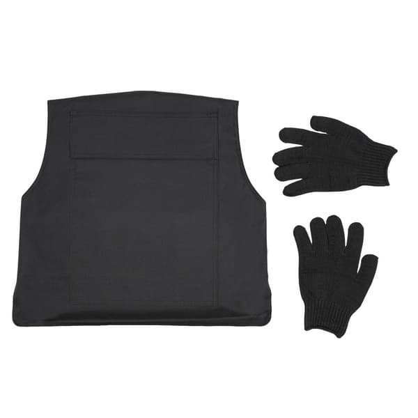 Sort Beskyttelsesvest, Justerbar Størrelse, Inkluderer Beskyttelseshandsker,sort