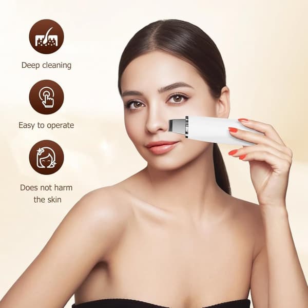 ansigtsrens ultralyd peeling, vandafvisende, rene porer - hvid