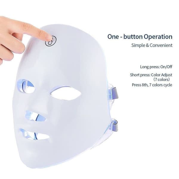 7 farver LED ansigtsmaske fotos terapi hud anti acne rynker fjernelse trådløs