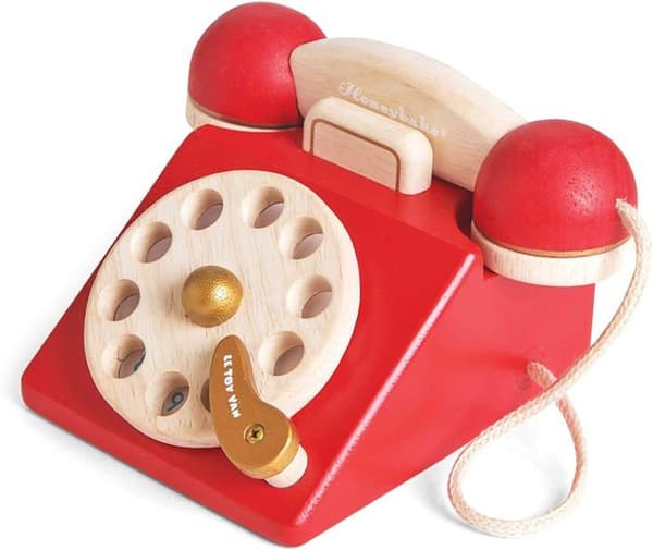 Le Toy Van Honeybake Collection Vintage Phone Premium träleksaker för barn från 2 år och uppåt