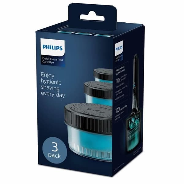 PHILIPS CC13/50 rengöringspatron för elektrisk rakapparat - Paket med 3 Quick Clean Pod-vätskepåfyllningar