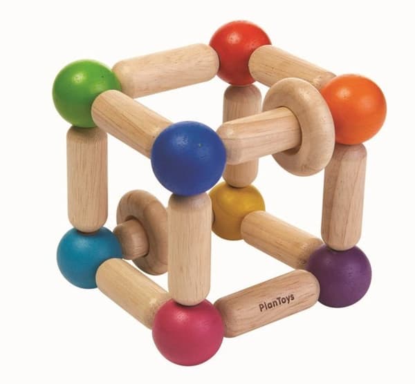 PlanToys 5245 fyrkantig klämmande babyleksak