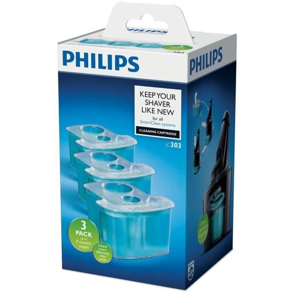 Rengöringspatronsats för Philips JC303/50 SmartClean rakapparat - set med 3 patroner
