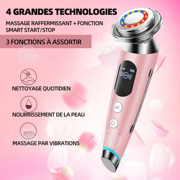 INN Beauty Device 400mah EMS 4 färglägen LCD-skärm Ansiktsmassageapparat Elektrisk skönhetsanordning Skönhetsanordning