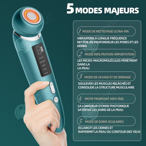 INN Beauty Device 800mah EMS 3 nivåer USB LCD-skärm Ansiktsmassager Elektrisk skönhetsenhet Skönhetsanordning