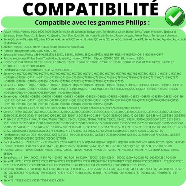 Laddare för Philips Norelco HQ8505 Multigroom Grooming Bodygroom Arcitec Sensotouch Elektrisk Skäggtrimmer Phonillico®