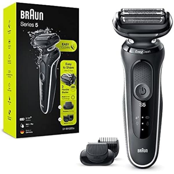 Elektrisk rakapparat - BRAUN - Series 5 51-W1500s - 3 flexibla blad - AutoSense Technology - Vattentät vått och torrt