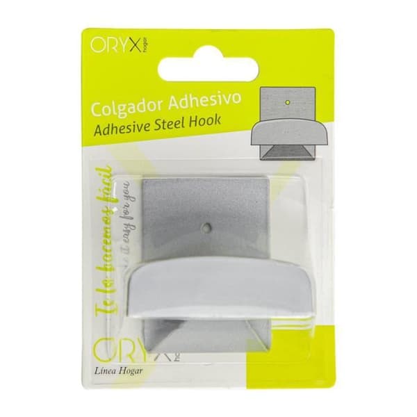 Colgador Percha Adhesivo - ORYX - Acero Inoxidable - 40x53mm - 54mm - Färg Grå