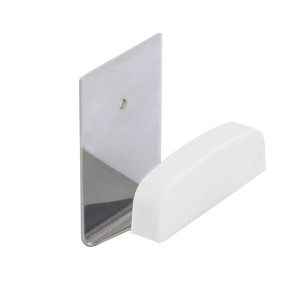 Colgador Percha Adhesivo - ORYX - Acero Inoxidable - Base Metalizado - Percha Blanca