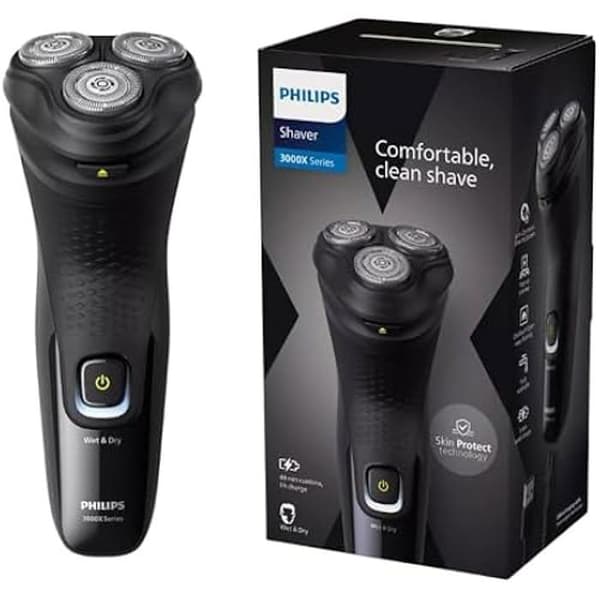 Elektrisk rakapparat - PHILIPS - 3000X Serie X3021/00 - Fuktig och torr - ComfortCut-blad - 3D svävande huvuden
