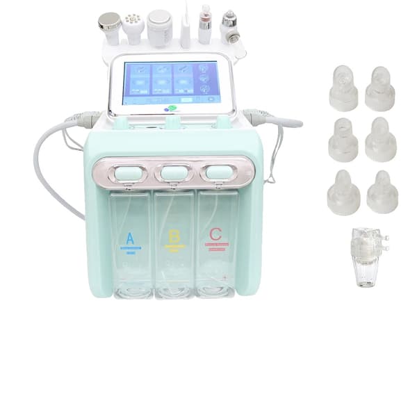 6 i 1 Hydro Dermabrasion Ansiktsmaskin, 250W Effekt, Touchskärmkontroll,Standard, EU
