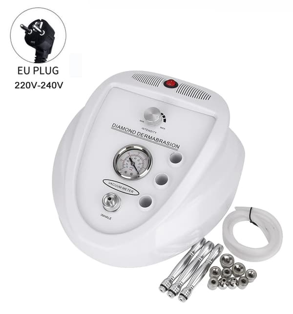 Diamantmikrodermabrasionsmaskin, hög sugkraft, ansiktspeeling, EU-kontakt