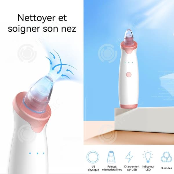 INN Svarthuvudssugare Ansiktsång Inhalator Elektrisk 16x3.8cm 3 lägen USB-laddning Svarthuvudsextraktor Hushållsapparat