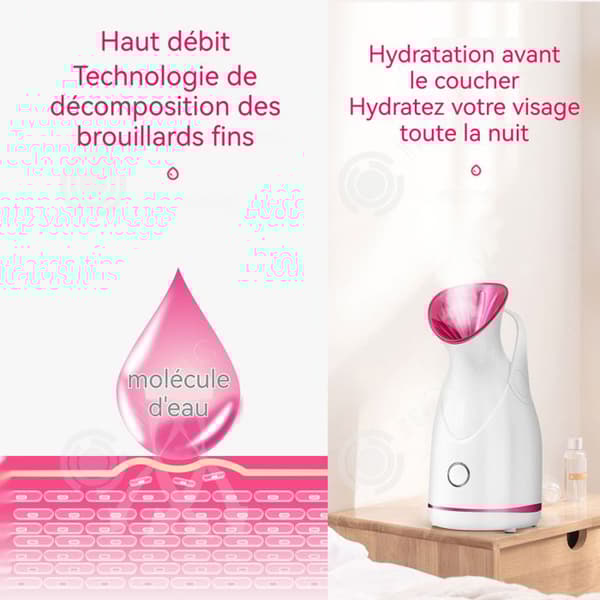 INN Ångmaskin Ansikts Ångare 280W Ångmaskin Spa Ansikte Varm Nano Jonisk 40 grader konstant temperatur återfuktande