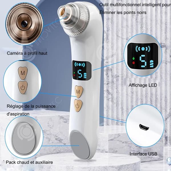 INN Blackhead dammsugare 16,5x6,5x4 cm 5 inställningar sug pormask utsug elektrisk inhalator pormask dammsugare