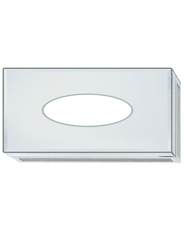 Serviet Dispenser Sølv Glas 26 x 7 cm Dekorativ Rhinsten Diamant Effekt Tilbehør til Sofabord Stue Soveværelse Indretning Glam stil