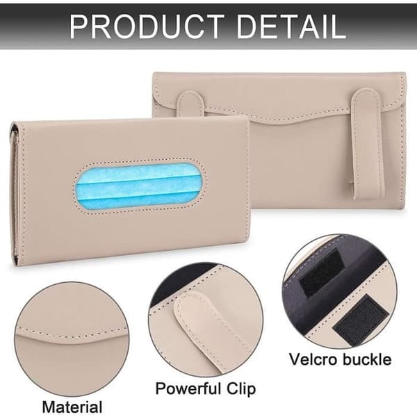 Tissues,Car Sun Visir Tissue Box,Car Tissue Holder,Car Sun Visir Tissues-beige