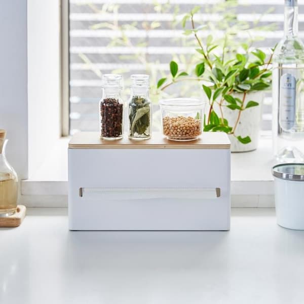 Dubbelsidig tissuelåda L26 cm - 26 X 11 X 14 - Calicosy - Vit