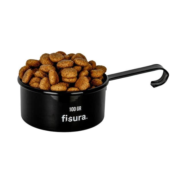 Matförvaringsbehållare - Fisura - Svart - Kapacitet 5 kg - Metall - Med doseringsskopa inkluderad