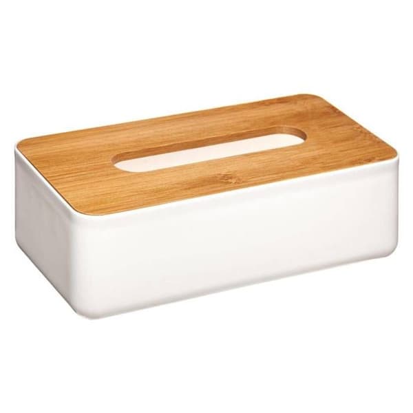 Tissue box - Vit modell - Bambu lock - Skandinavisk design - Mått 26x13x8 cm