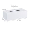 Miniatyrbild 4 av 6: Relaxdays Tissue Box, dispensera för våtservetter badrum, kök, bambumaterial, HLP: 7,5 x 24 x 12 cm, vit