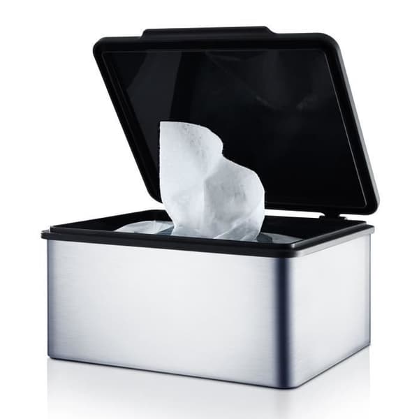 Blomus Menoto Wipes Box, Makeup Remover Wipes Box, Tissue Box, Matt rostfritt stål, 7,5x15x13cm, 68821