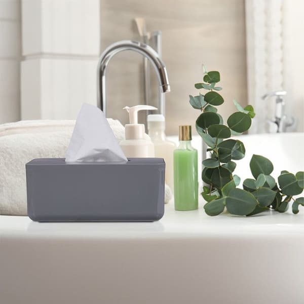 Näsdukshållare - Relaxdays - 10046931 - Robust plast - Elegant design - Färg grå
