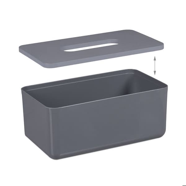 Näsdukshållare - Relaxdays - 10046931 - Robust plast - Elegant design - Färg grå