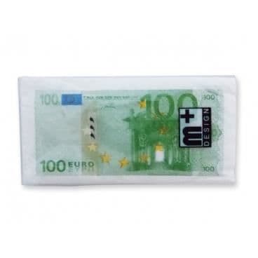 Pappersservetter tryckta med 100 eurosedlar