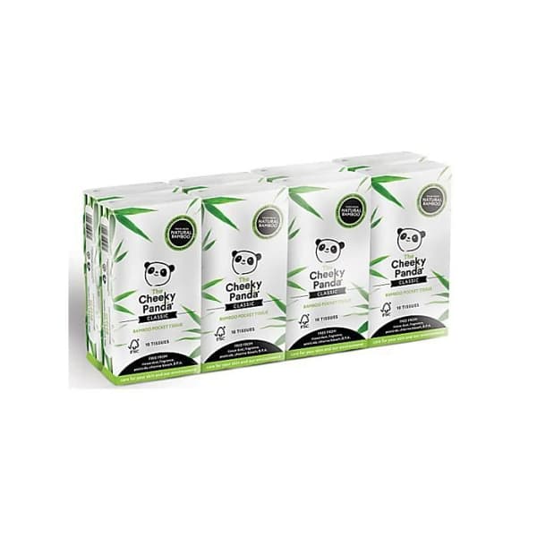Pappersnäsdukar - Cheeky Panda - 8 förpackningar om 10 - 100 % bambu - Blandat - Vuxen