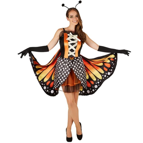 Sommerfugl i varme farver kostume orange S