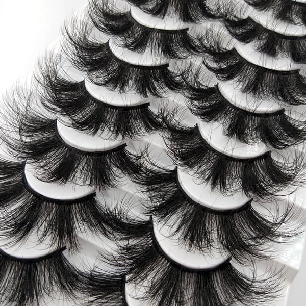 8-par lösögonfransar -25MM - 6D faux mink - 6D-15 Svart