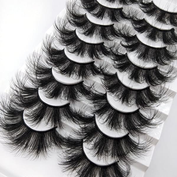 8-par lösögonfransar -25MM - 6D faux mink - 6D-15 Svart