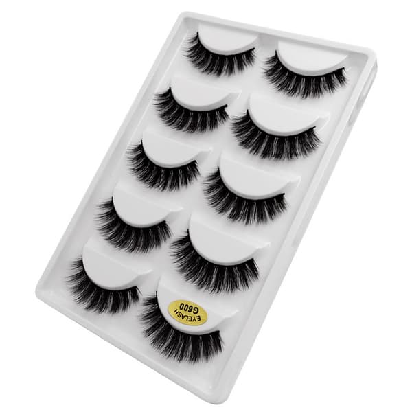 5-par lösögonfransar - 3D faux mink G600