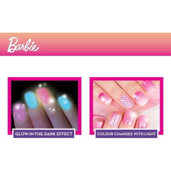 Barbie nagellackskit - LISCIANI - Byter färg och lyser i mörkret
