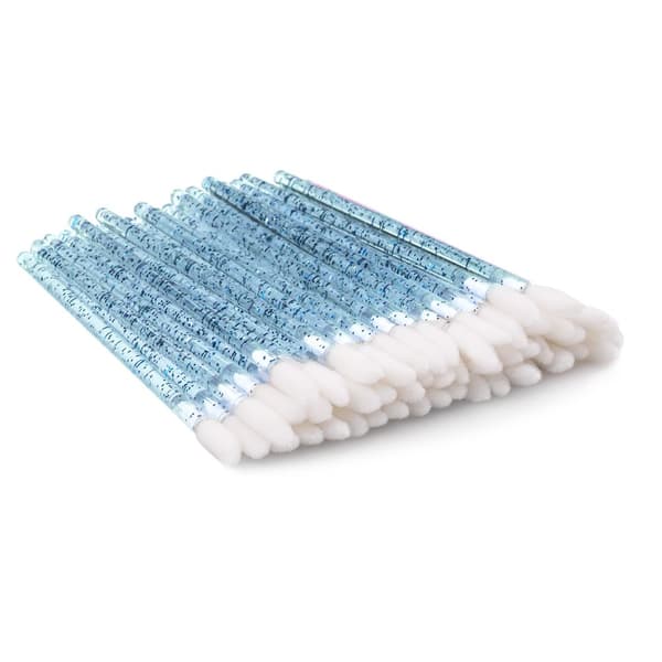 CLAVIER Glitter-huulikiillon applikaattori, sininen ja valkoinen - 50 kpl.