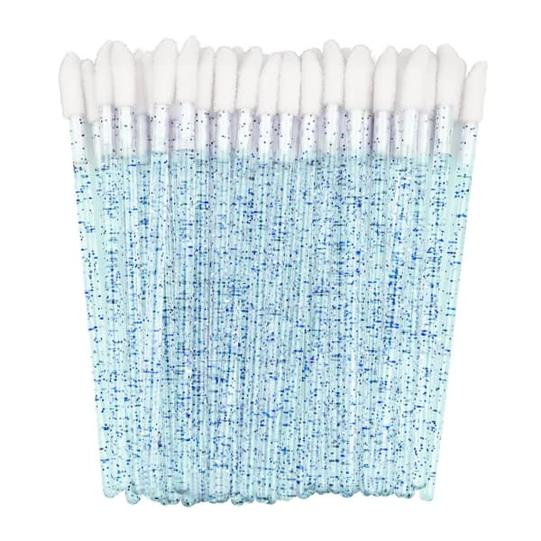 CLAVIER Glitter-huulikiillon applikaattori, sininen ja valkoinen - 50 kpl.