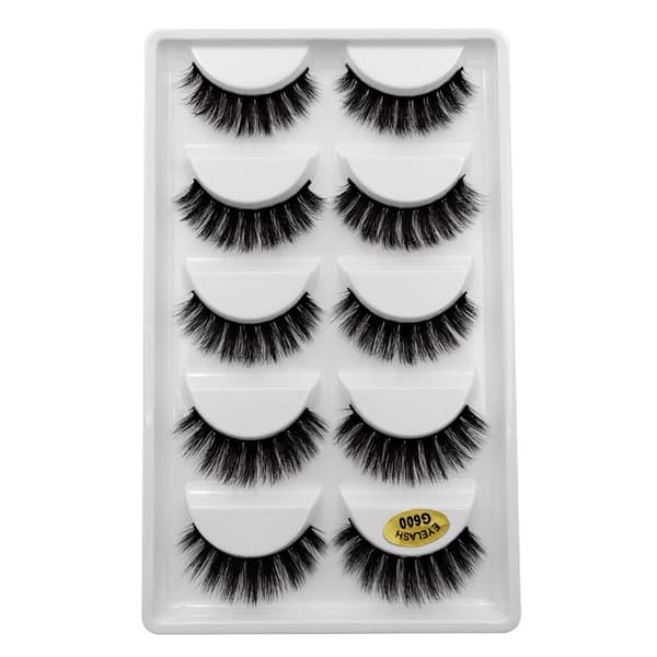 5 par falske øyevipper - 3D faux mink - G600
