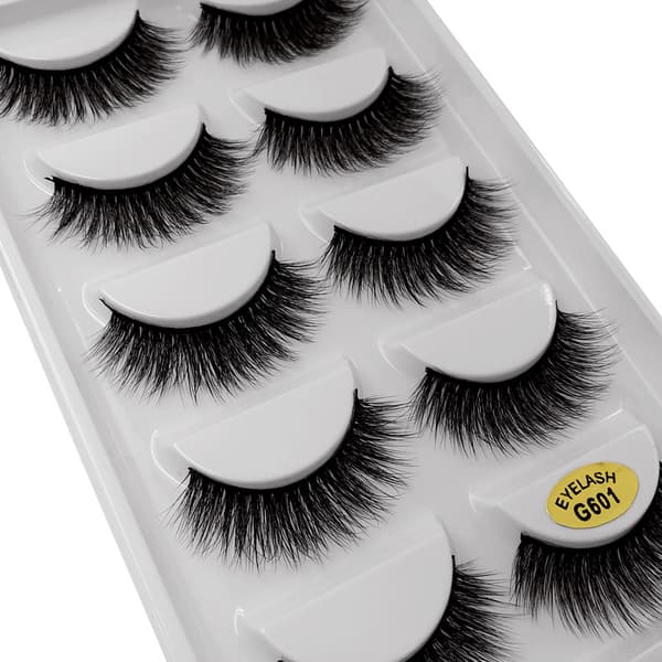 5 par falske øjenvipper - 3D faux mink - G601