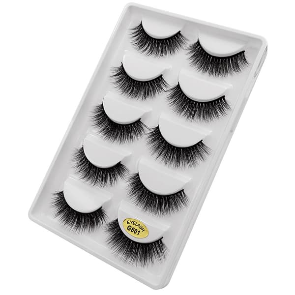 5 par falske øjenvipper - 3D faux mink - G601