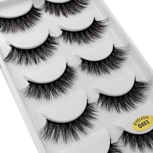 5 par falske øjenvipper - 3D faux mink - G603