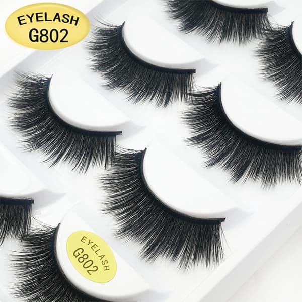 5-par lösögonfransar - 3D faux mink - G802