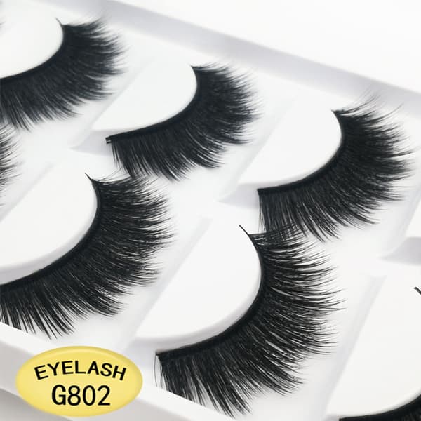 5-par lösögonfransar - 3D faux mink - G802