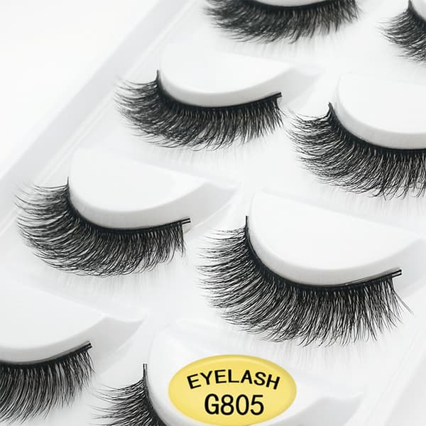 5 par falske øjenvipper - 3D faux mink - G805