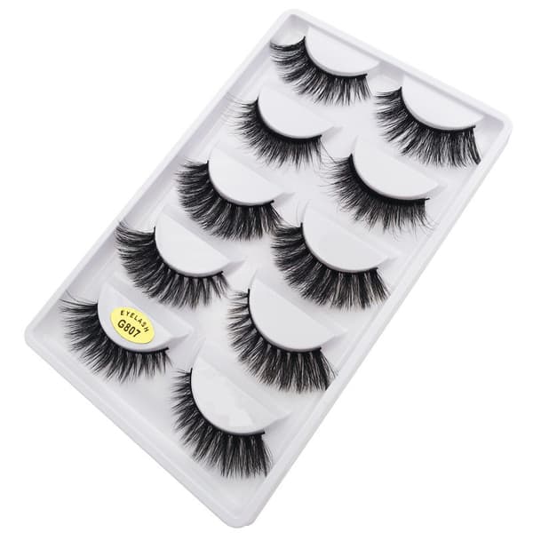 5 par falske øyevipper - 3D faux mink - G807