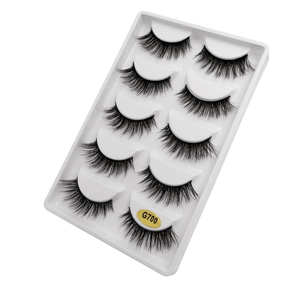 5 par falske øjenvipper - 3D faux mink - G700