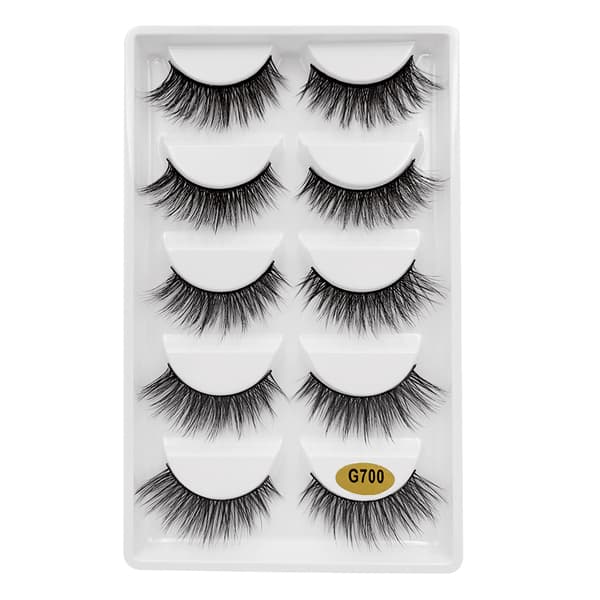 5 par falske øjenvipper - 3D faux mink - G700