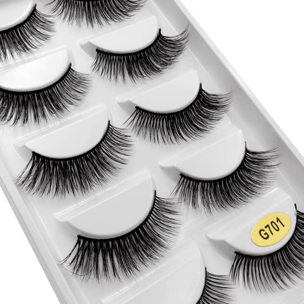 5 par falske øjenvipper - 3D faux mink - G701