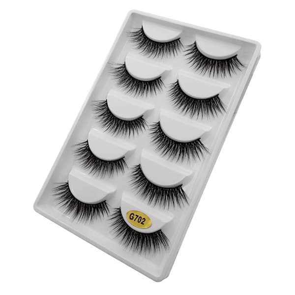 5 par falske øyevipper - 3D faux mink - G702
